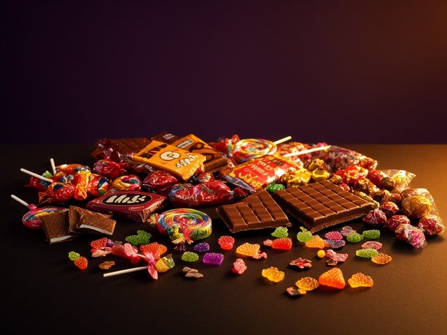 An assortment of Halloween candy
